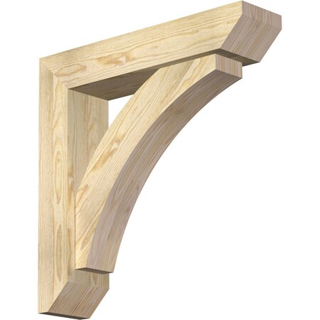 Thorton Slat Rough Sawn Bracket W/ Offset Brace, Douglas Fir, 6W X 26D X 26H